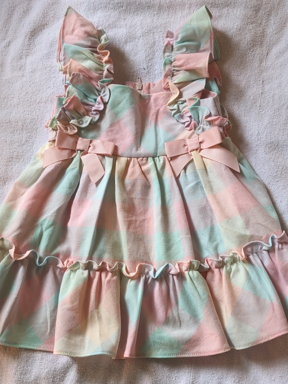 BONNIE BABY Toddler Girl's Pastel Colored Ruffled Dress - Size 18 Mos.